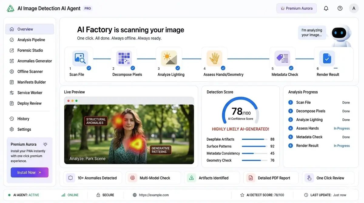 AI EXIF checker dashboard — example of the AI tool dashboard software